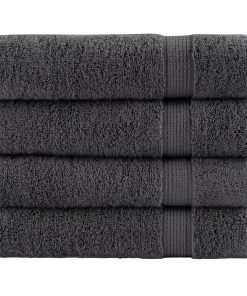 vidaXL Premium-Duschtücher SOLUND 4 Stk. Anthrazit 70x140 cm 600 g/m²