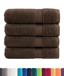 vidaXL Premium-Duschtücher SOLUND 4 Stk. Braun 70x140 cm 600 g/m²