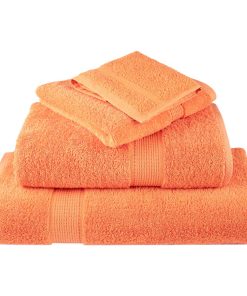 vidaXL Premium-Duschtücher SOLUND 2 Stk. Orange 70x140 cm 600 g/m²