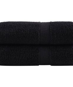 vidaXL Premium-Seiftücher SOLUND 2 Stk. Schwarz 30x30 cm 600 g/m²