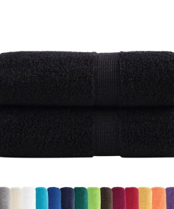 vidaXL Premium-Gästetücher SOLUND 2 Stk. Schwarz 30x50 cm 600 g/m²