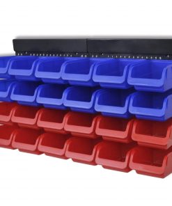 Werkstattboxen für die Wand Blau und Rot (2 Aufbewahrungseinheiten)