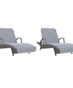 vidaXL Strandtücher 2 Stk. Grau 75x200 cm Stoff 400 GSM