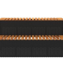 vidaXL Whirlpooltreppe Schwarz 100x50x50,5cm Poly Rattan Akazie Massiv