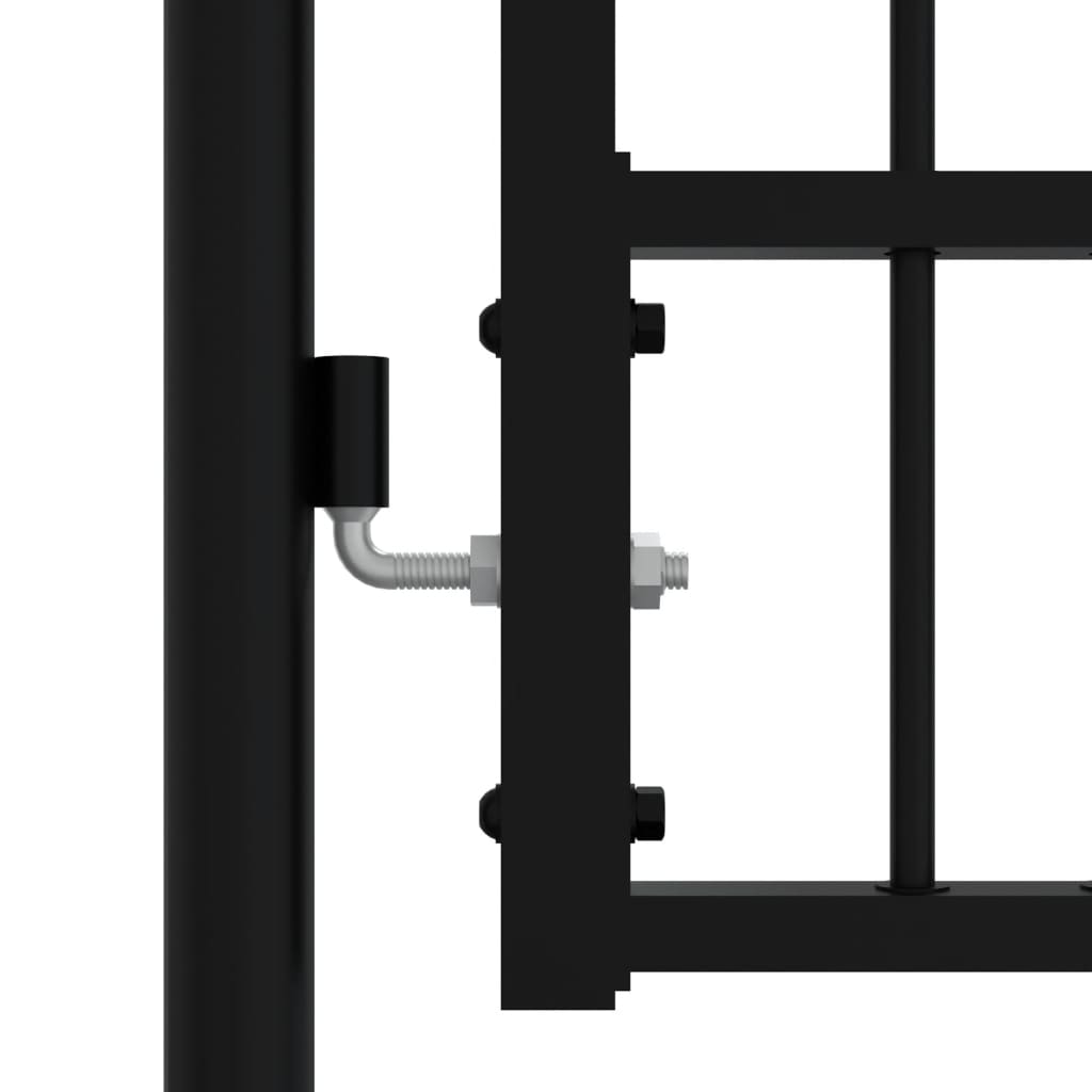 vidaXL Zauntor Speerspitze Schwarz 103x120cm Pulverbeschichteter Stahl