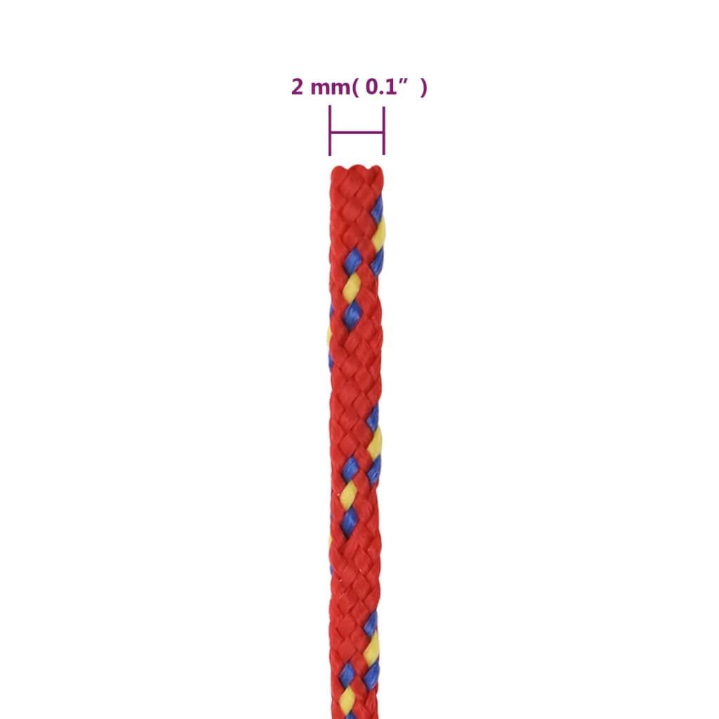 vidaXL Bootsseil Rot 2 mm 50 m Polypropylen