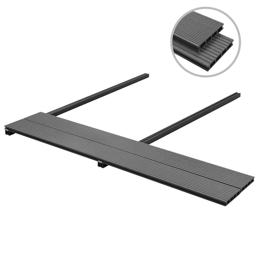 vidaXL WPC Terrassendielen mit Zubehör 35 m² 4 m Grau