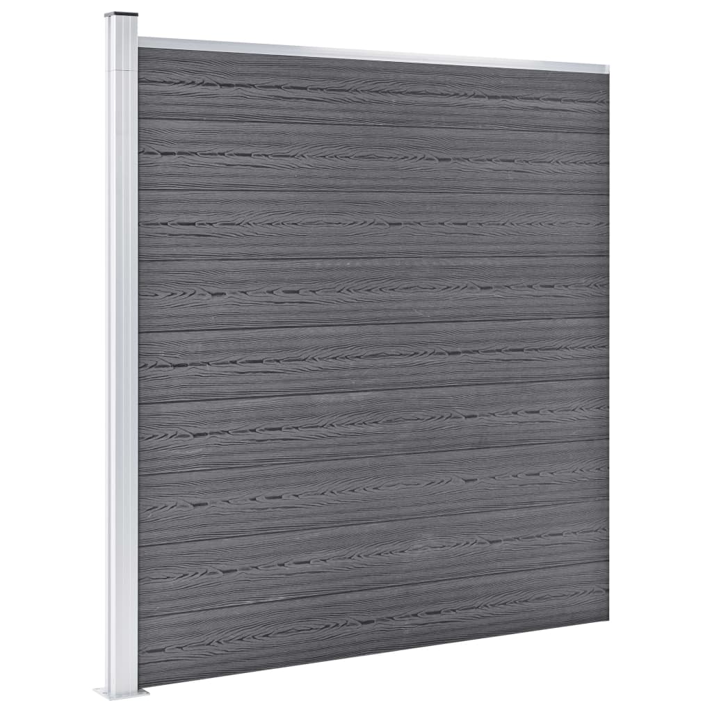 vidaXL WPC Zaun-Set 7 Quadrate + 1 Schräge 1311x186 cm Grau