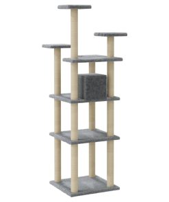 vidaXL Kratzbaum mit Sisal-Kratzsäulen Hellgrau 171 cm