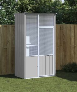 vidaXL Voliere Grau 115x78x200 cm Verzinkter Stahl