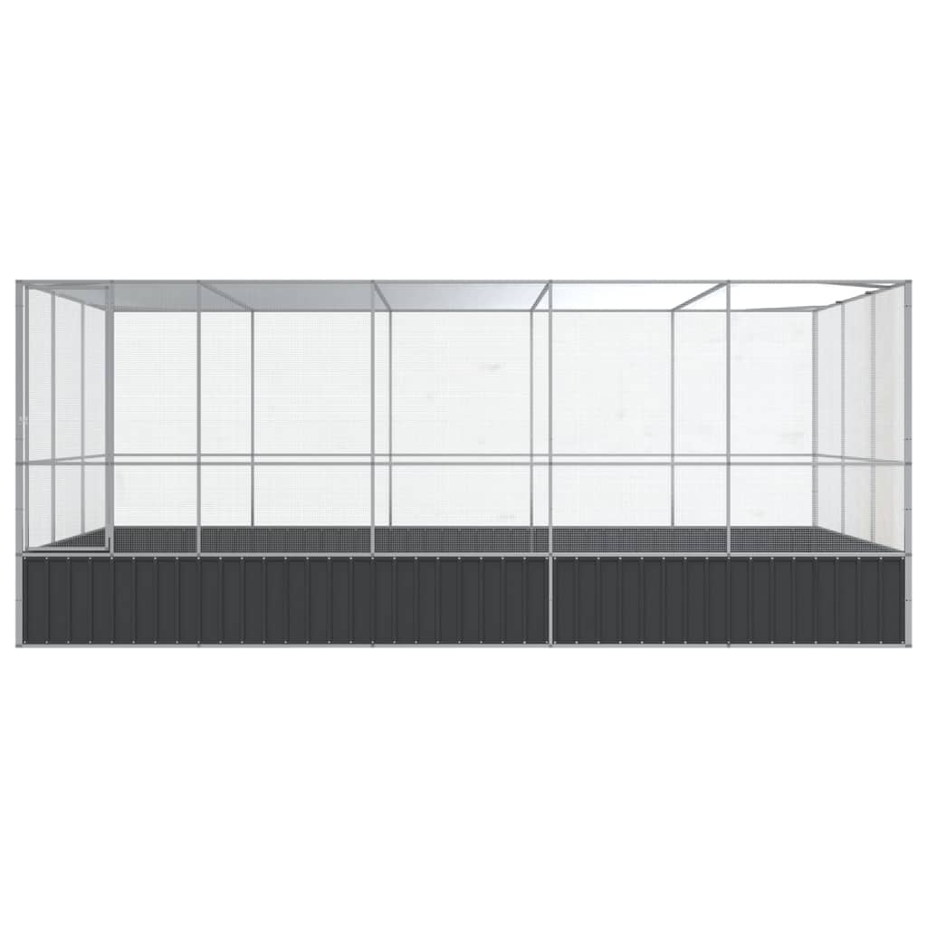 vidaXL Voliere mit Erweiterung Silbern 518x307x212 cm Stahl