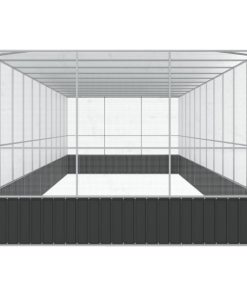 vidaXL Voliere mit Erweiterung Silbern 1139x307x212 cm Stahl