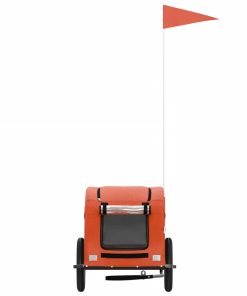 vidaXL Fahrradanhänger für Hunde Orange Oxford-Gewebe und Eisen