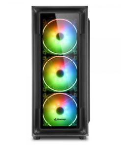 Sharkoon Case Tk4 Rgb 7 Slot Espansione, Pannello Frontale Vetro Temperato, 3 Porte, 3xusb2.0/3.0, I