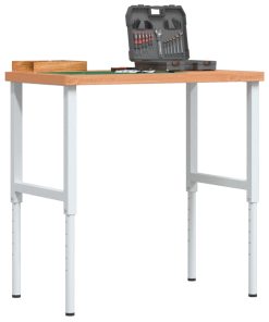 Banco Lavoro 100x60x(73-99,5) Cm Legno Di Faggio Rettangolare