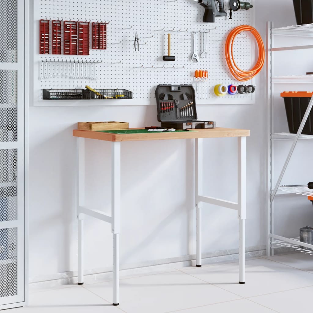 Banco Lavoro 100x60x(73-99,5) Cm Legno Di Faggio Rettangolare - Image 5