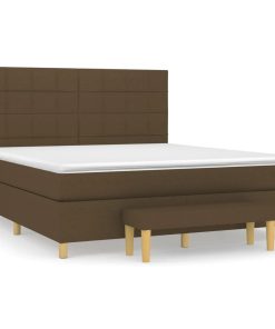 Giroletto A Molle Con Materasso Marrone Scuro 180x200cm Tessuto