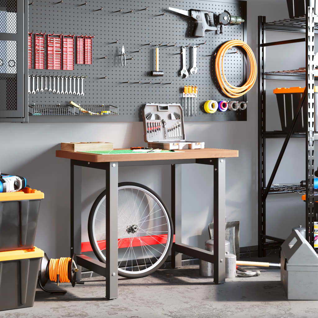 Banco Lavoro 100x60x83 Cm Legno Massello Faggio Rettangolare - Image 3