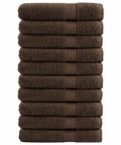 Asciugamani Da Bagno Solund 10 Pz Marroni 100x200cm 600gsm