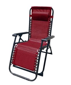 Marbueno Sdraio Pieghevole Acciaio Con Cuscino Giardino e Piscina 90X66X108 cm Gravità Zero Bordeaux 10010
