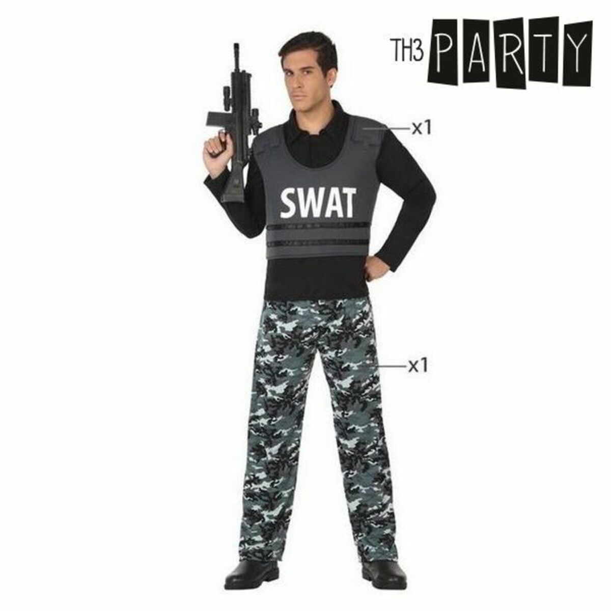 Costume per Adulti Poliziotto Swat Taglia:M/L