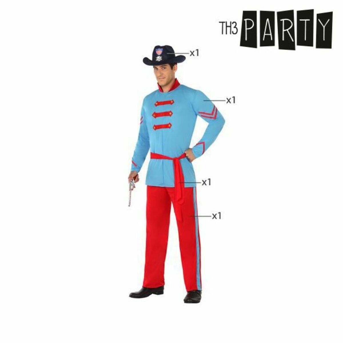 Costume per Adulti Th3 Party Multicolore (4 Pezzi) Taglia:XL