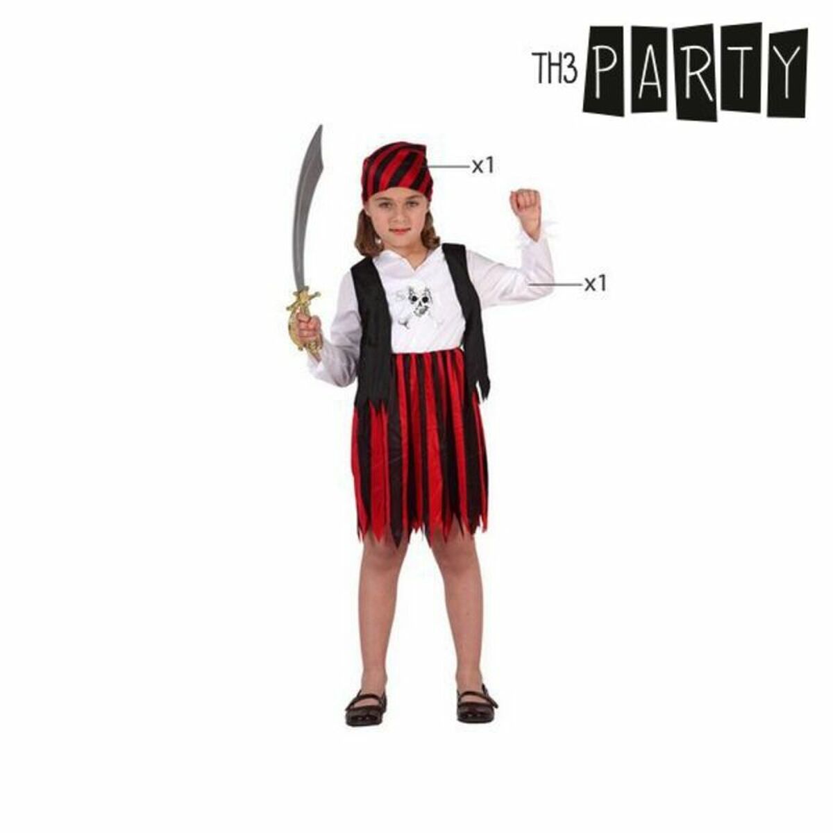 Costume per Bambini Th3 Party Multicolore Pirati (3 Pezzi) Taglia:5-6 Anni