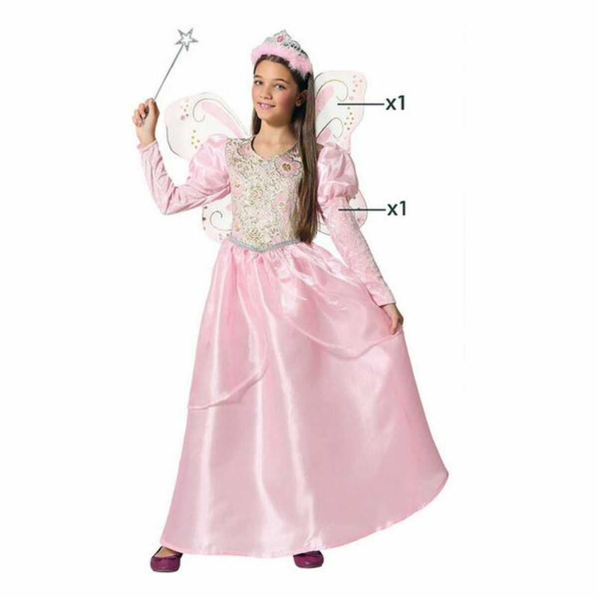 Costume per Bambini Fata madrina Rosa Taglia:10-12 Anni