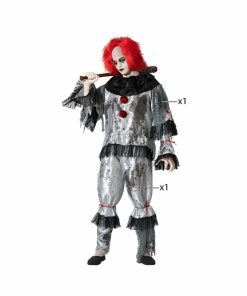 Costume per Adulti Grigio Pagliaccio Taglia:XL