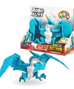 Dinosauro Zuru Robo Alive: Dino Action Pterodactyl Celeste Statuetta Articolata