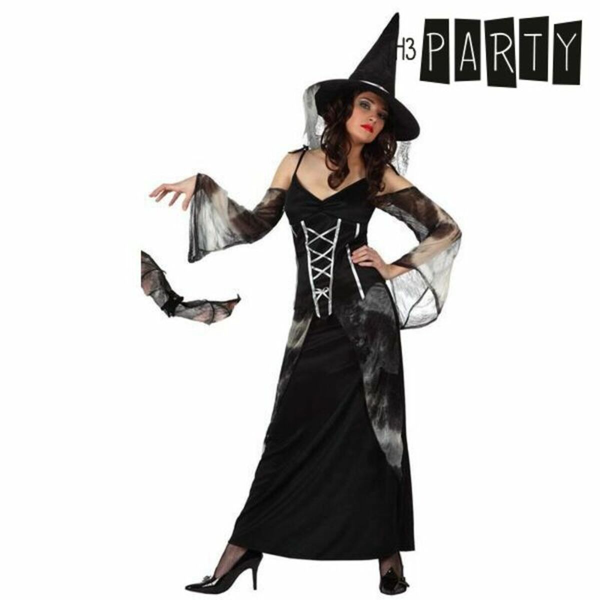 Costume per Adulti Th3 Party Nero (2 Pezzi) Taglia:M/L
