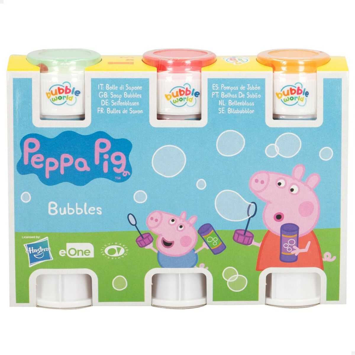 Set di soffiatori di bolle Peppa Pig 3 Pezzi 60 ml (24 Unità)
