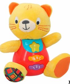 Peluche con Suono Winfun Gatto 16 x 17,5 x 10,5 cm (6 Unità)