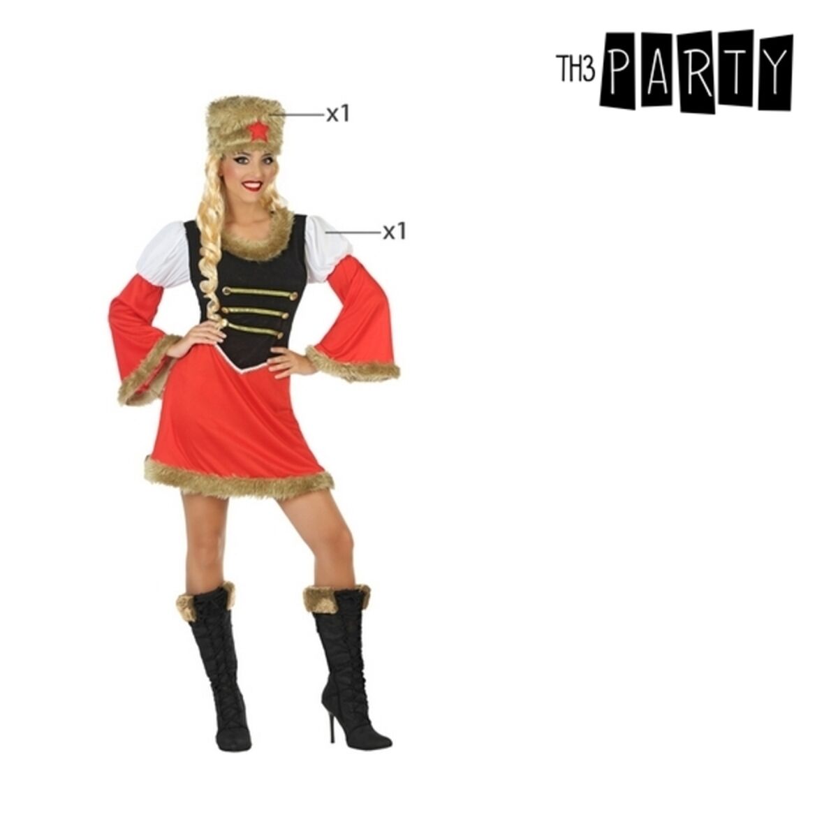 Costume per Adulti Rosso (2 pcs) Russa Taglia:XL