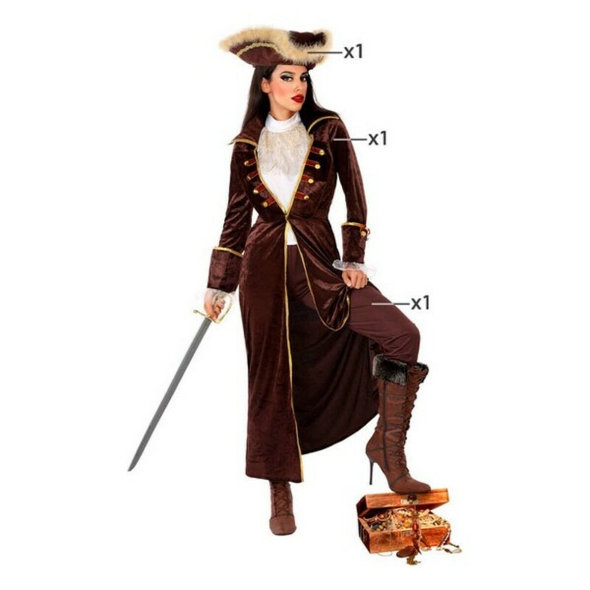 Costume per Adulti Marrone Taglia:XS/S