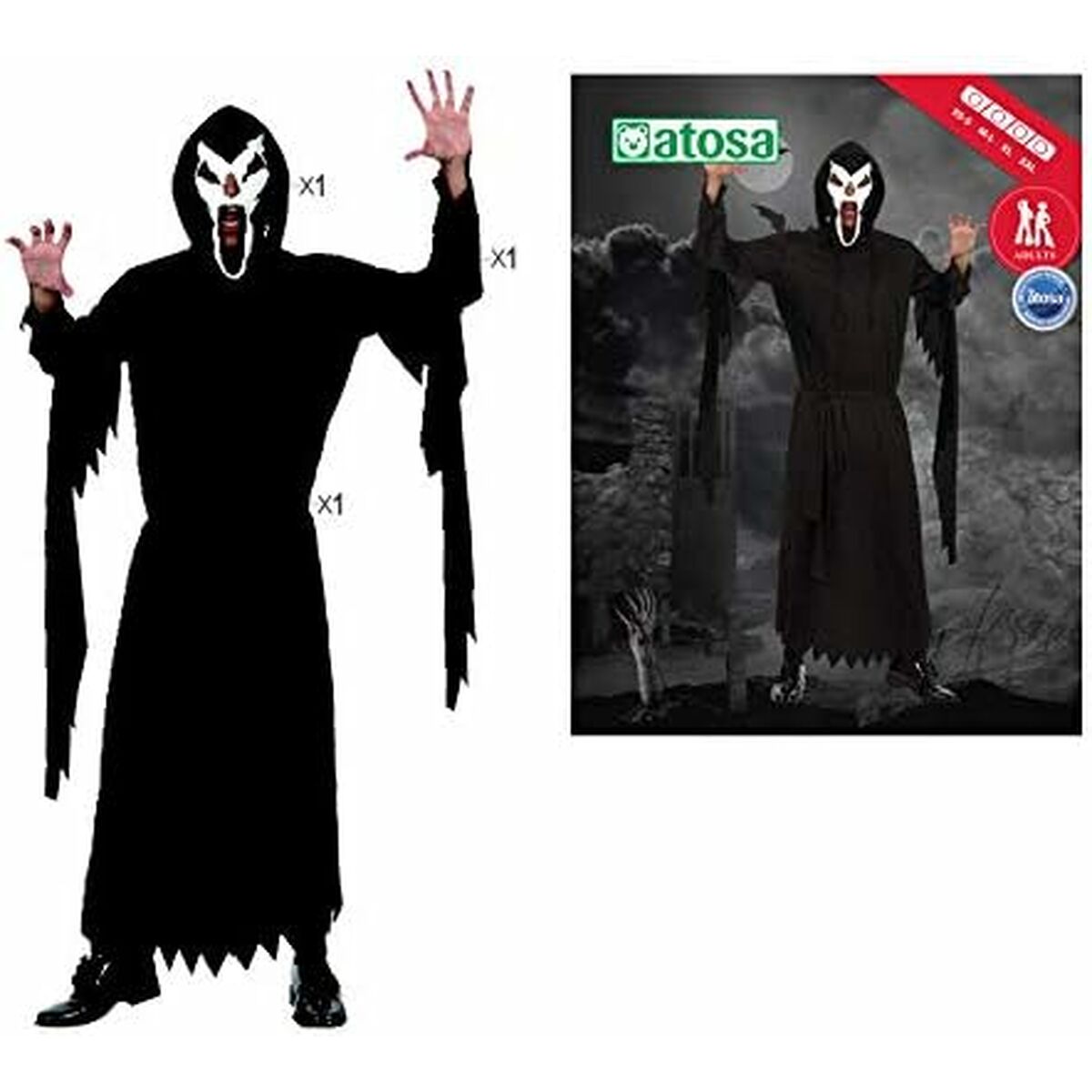 Costume per Adulti 5688 Nero M/L (2 Pezzi) (2 Unità) - Image 4
