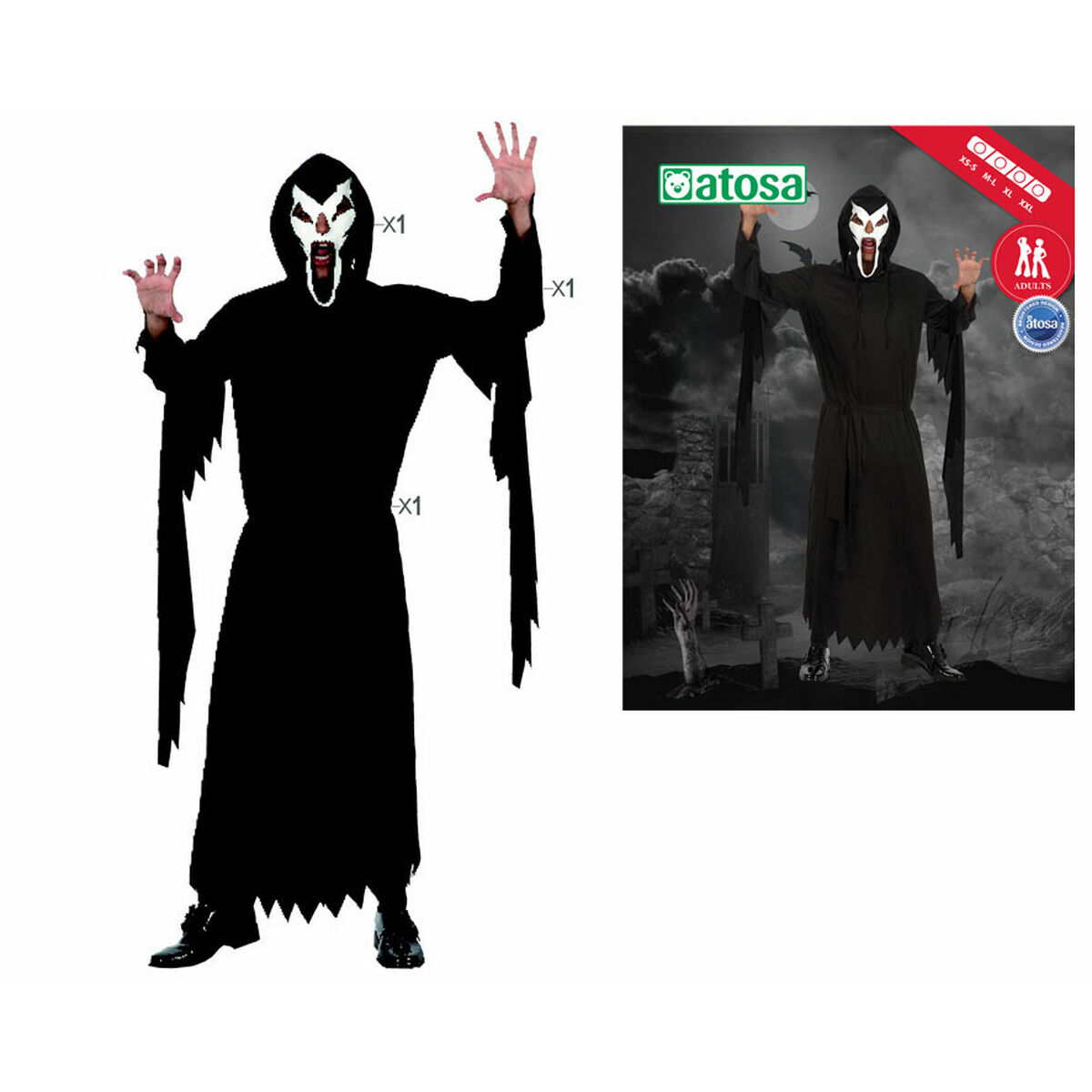 Costume per Adulti 5688 Nero M/L (2 Pezzi) (2 Unità) - Image 2