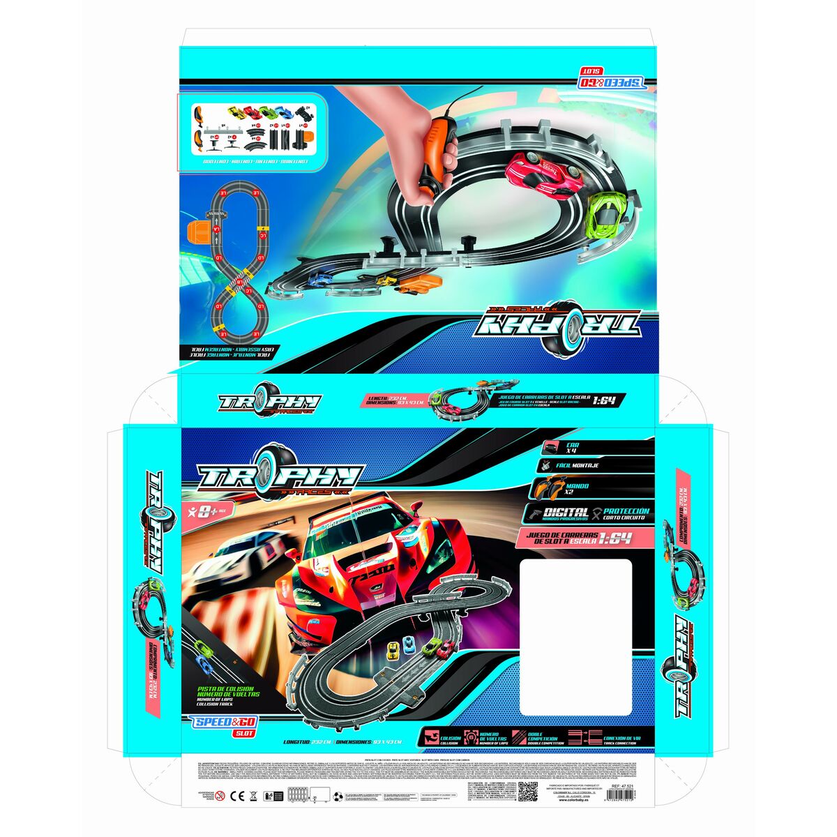 Pista da Corsa Speed & Go 93 x 7 x 43 cm (2 Unità)