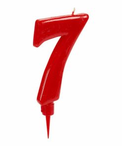 Candela Rosso Compleanno Numeri 7 (12 Unità)
