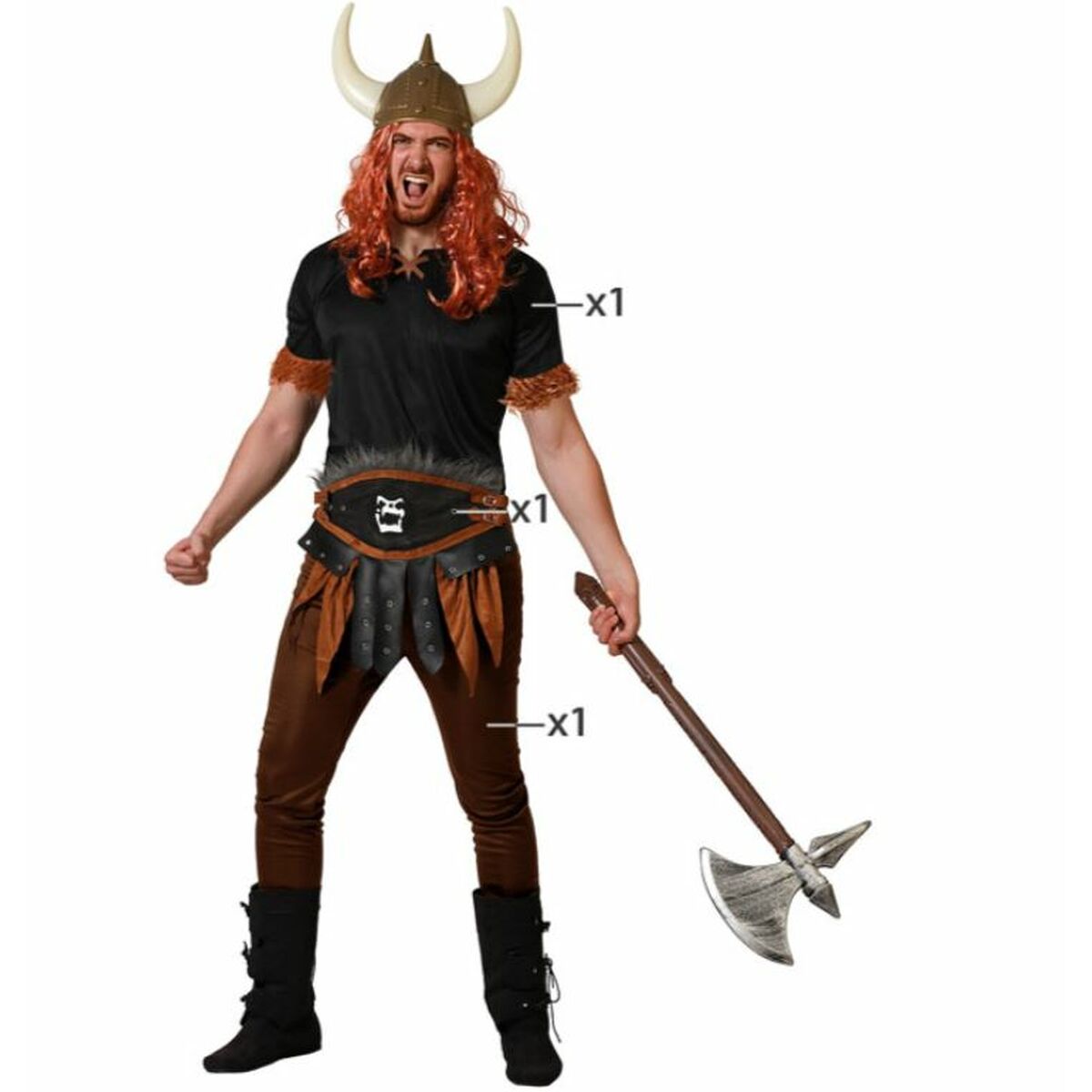 Costume per Adulti Vichingo Taglia:XS/S