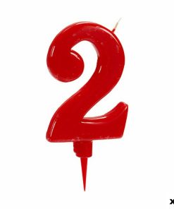Candela Compleanno Rosso Numeri 2 (12 Unità)
