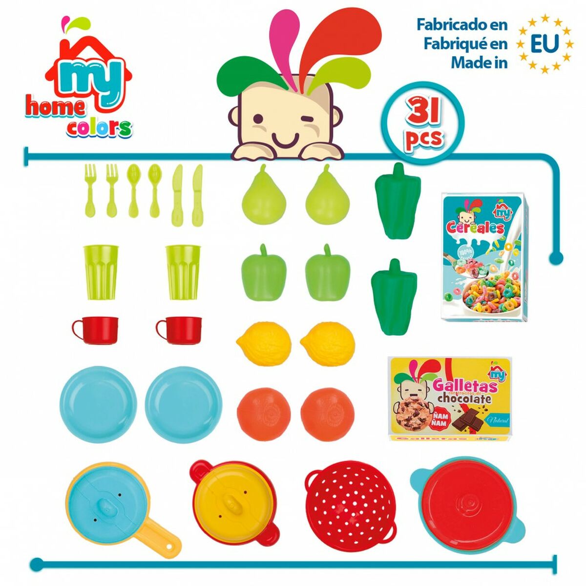 Set di Alimenti giocattolo Colorbaby Utensili e accessori per la cucina 31 Pezzi (6 Unità) - Image 3