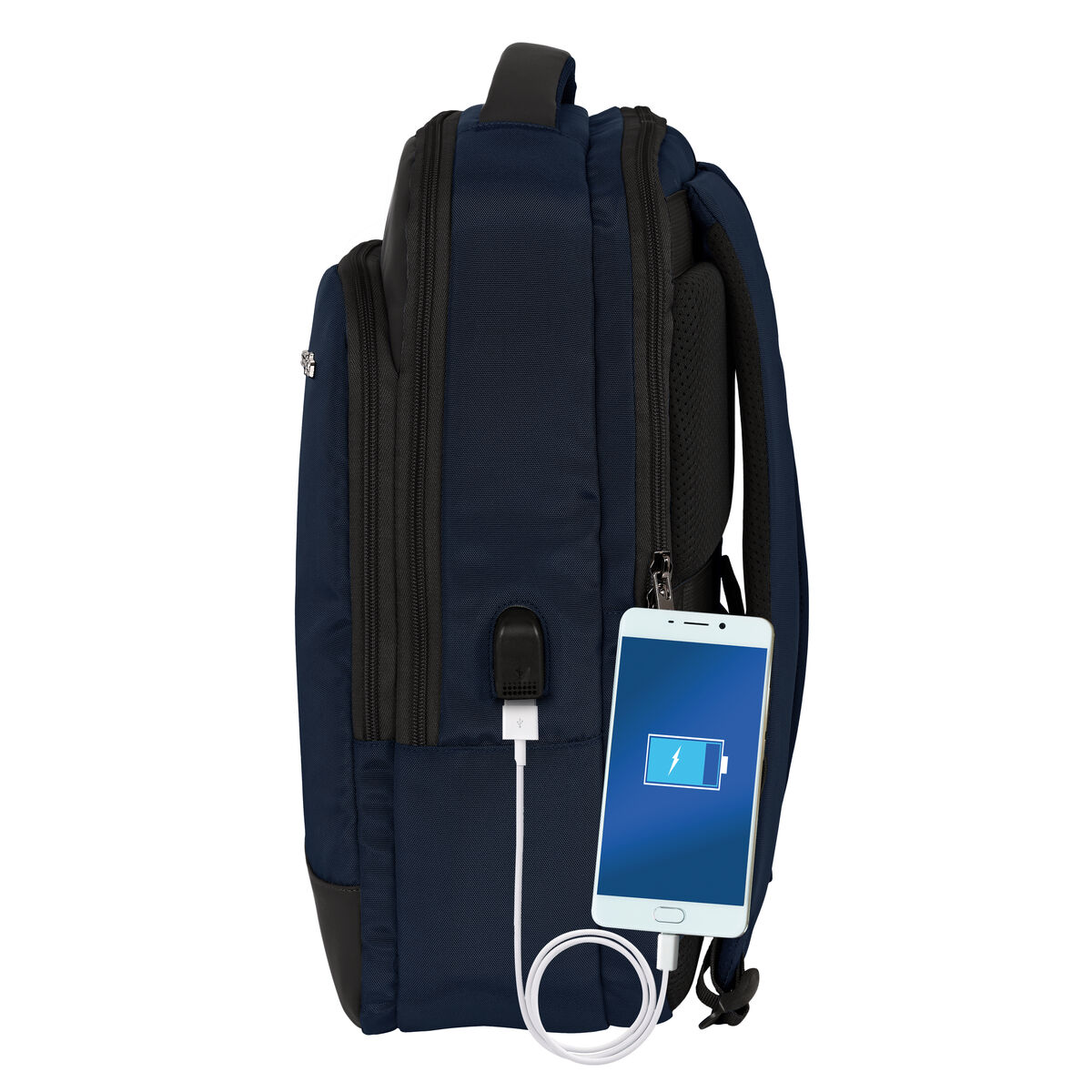 Zaino per PC Portatile e Tablet con Uscita USB Safta Business Blu scuro (29 x 44 x 15 cm) - Image 2