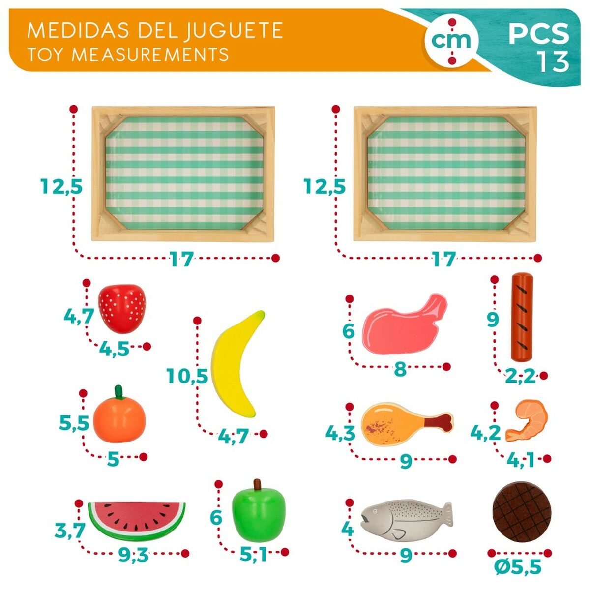 Set di Alimenti giocattolo Woomax 12 Pezzi (4 Unità) - Image 4
