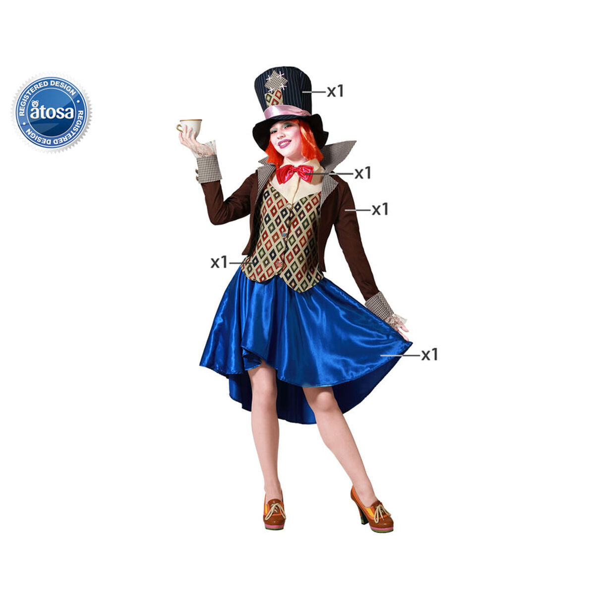 Costume per Adulti Cappellaia Matta Taglia:XXL