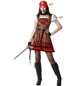 Costume per Adulti Rosso Pirata Donna Taglia:XS/S