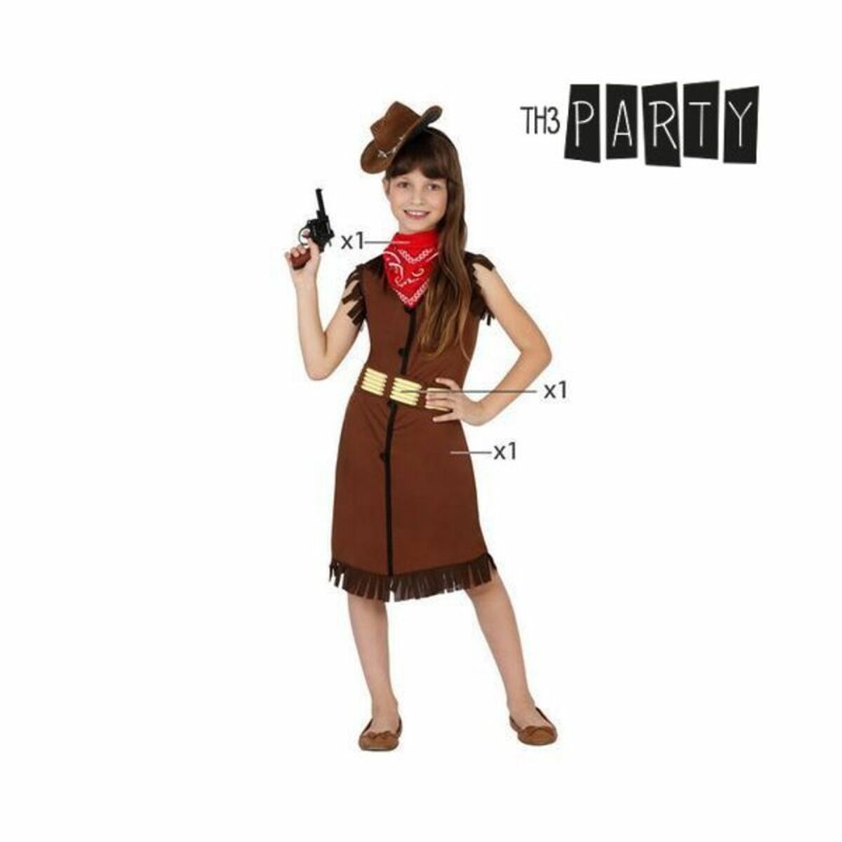Costume per Bambini Cowboy donna Taglia:3-4 Anni