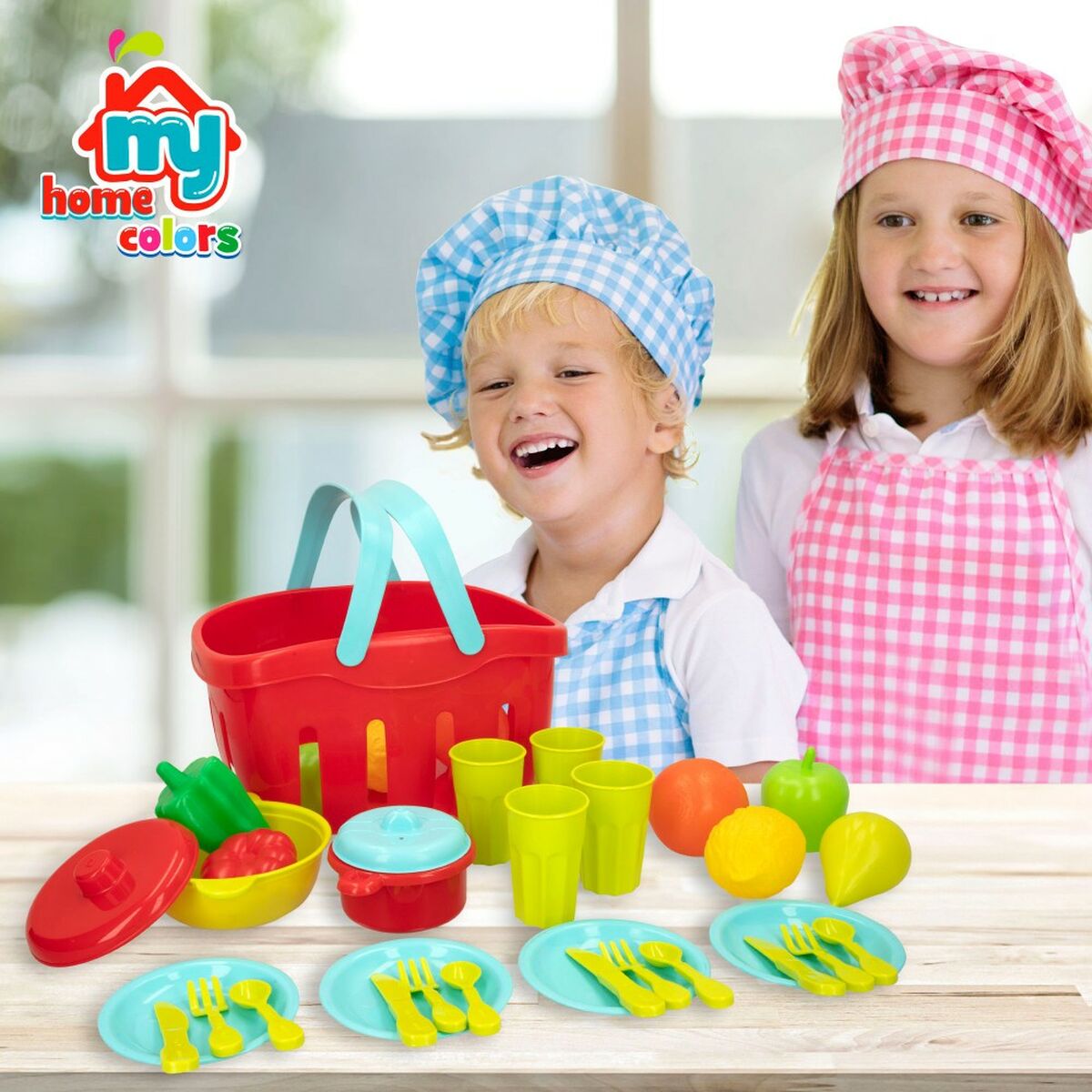 Set di Alimenti giocattolo Colorbaby Utensili e accessori per la cucina 36 Pezzi (12 Unità)