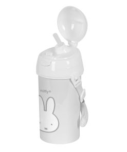 Bottiglia con Tappo e Cannuccia Miffy Niebla Grigio PVC 500 ml