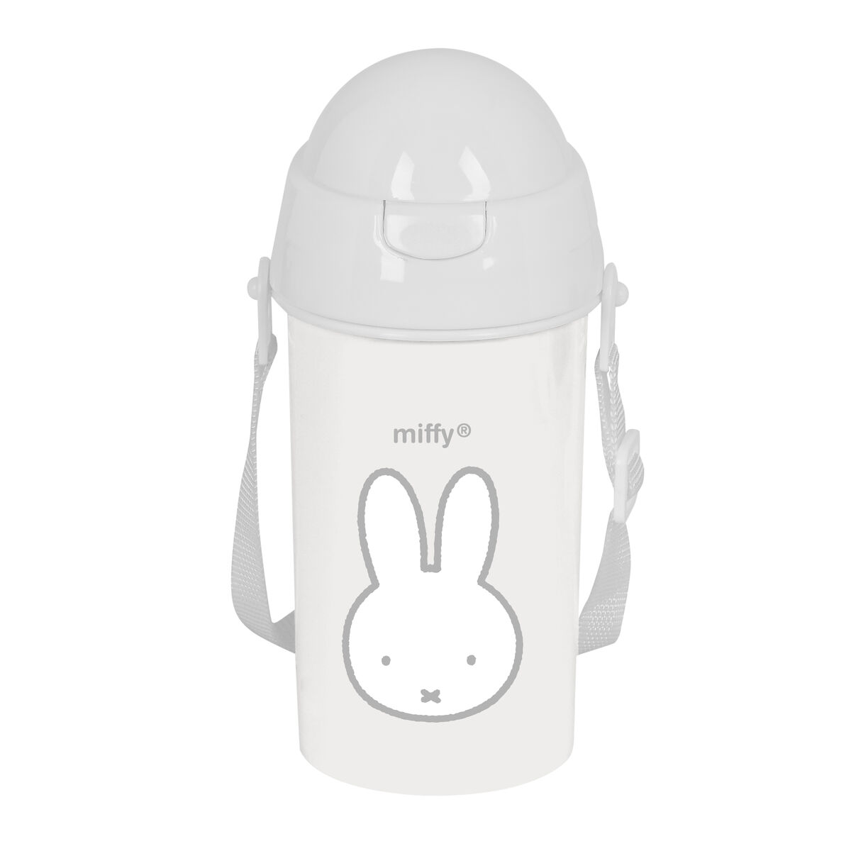 Bottiglia con Tappo e Cannuccia Miffy Niebla Grigio PVC 500 ml - Image 3